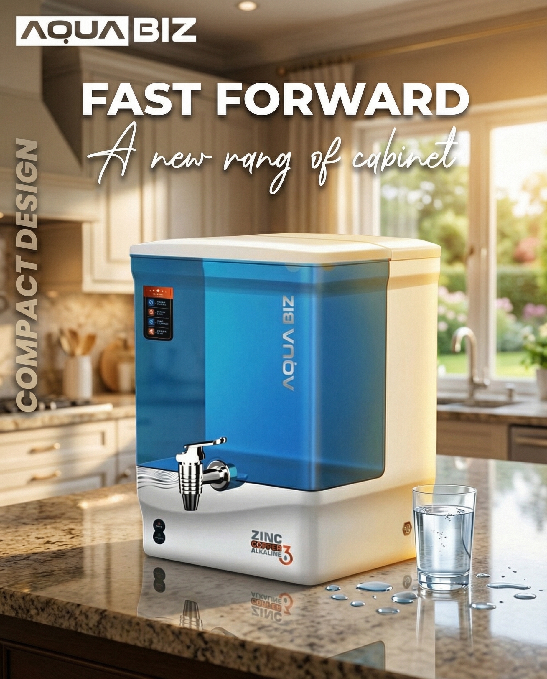Aquafresh Aqua Biz Compact RO Water Purifier | RO+UV+Copper/Zinc/Alkaline | 8L Storage - Image 3