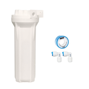 10 Inch Jumbo Heavy Duty Pre Filter Housing Bowl 1/4" Inlet/Outlet for Undersink RO and UV Water Purifier, White