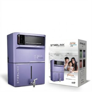 AQUA Aura Starlink Smart Display Water Purifier | 7-Stage RO+UV+CU+ALK+Zinc | Digital Monitoring | Purple